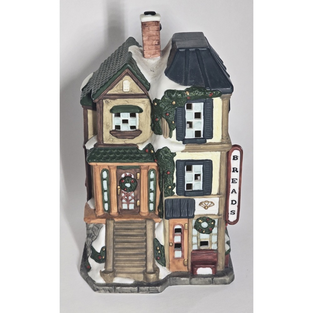 Mercuries 1994 Christmas Village Breads Bakery Light-Ready Vintage Holiday Build